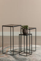 Mangohouten Bijzettafel Carlin (set van 3)