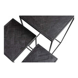 Mangohouten Bijzettafel Carlin (set van 3)
