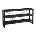 Mangohouten Boekenkast Britt Laag 150 cm Zwart