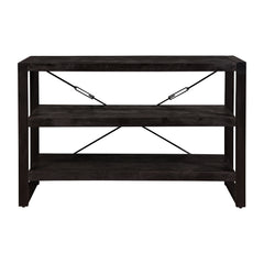 lage boekenkast van zwart mangohout 120 cm breed