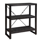 Mangohouten Boekenkast Britt Laag 90 cm Zwart