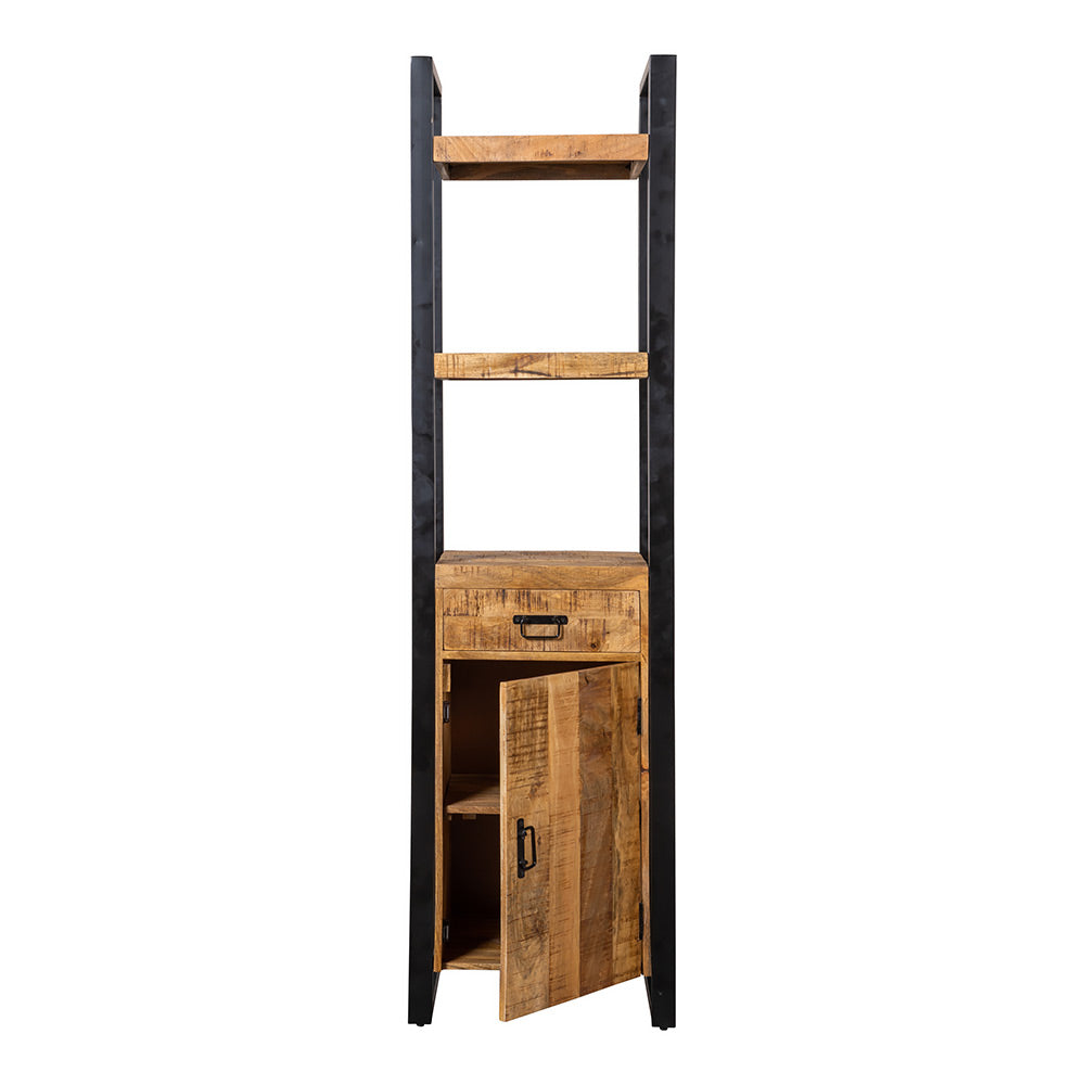 Mangohouten Boekenkast Kensi 1 lade 1 deur