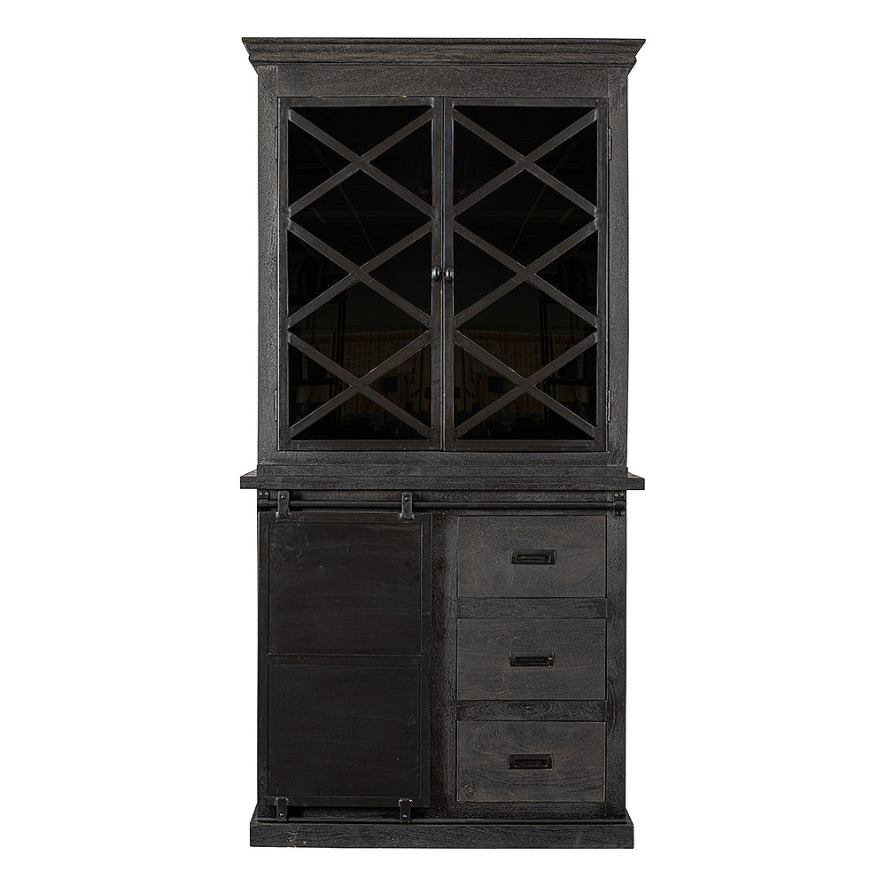 buffetkast van zwart mangohout 100 cm breed