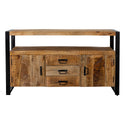 Mangohouten Dressoir Britt 140 cm 2 deuren 3 lades