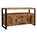 Mangohouten Dressoir Britt 140 cm 2 deuren 3 lades