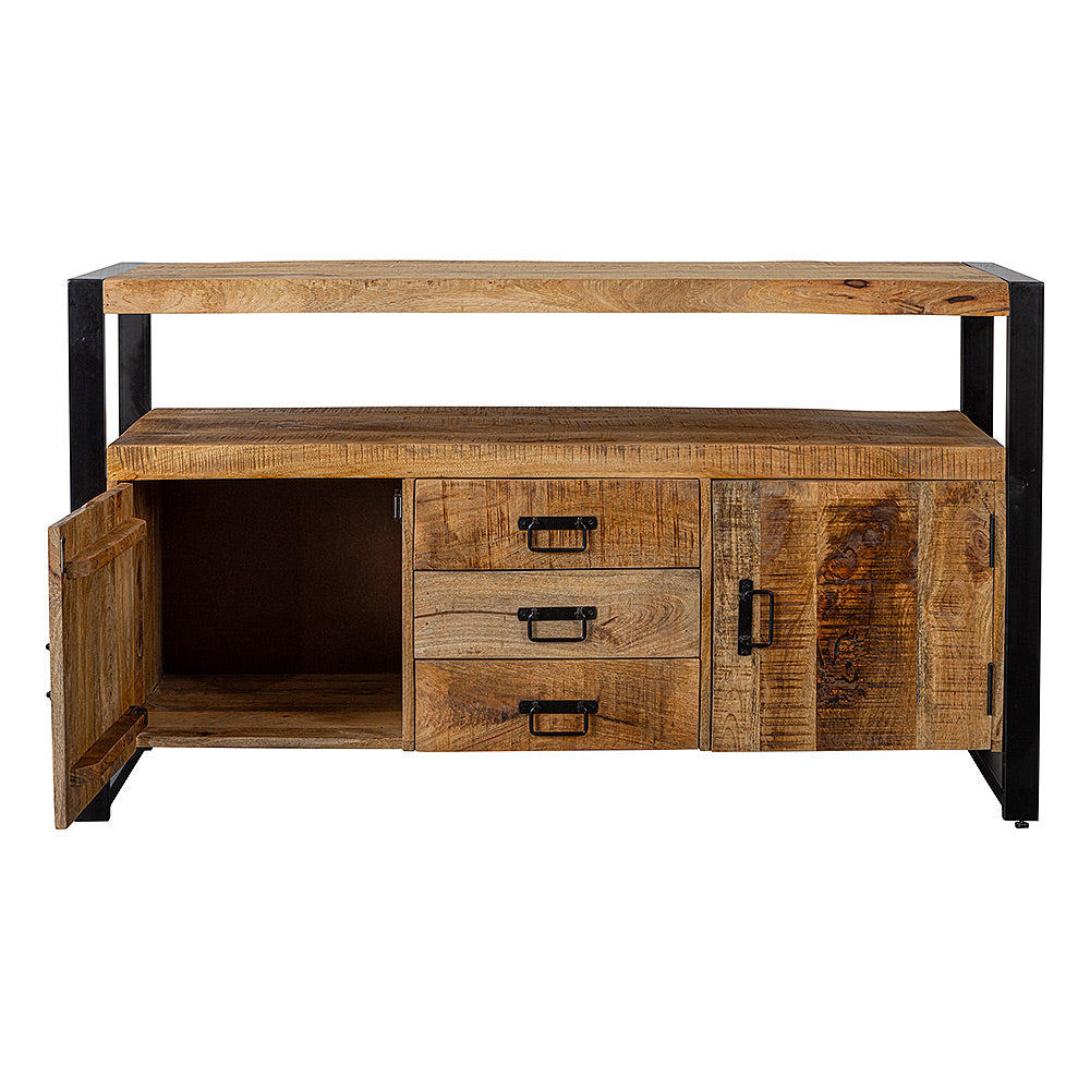 Dressoir Bellini 185cm 3 lades & 3 deuren - eik/antraciet - Modern Dressoir Bellini 185cm 3 lades & 3 deuren - eik/antraciet - Modern