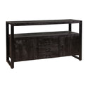 Mangohouten Dressoir Britt 140 cm 2 deuren 3 lades Zwart