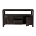 Mangohouten Dressoir Britt 140 cm 2 deuren 3 lades Zwart