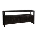 Mangohouten Dressoir Britt 180 cm met 4 deuren Zwart