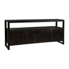 Mangohouten Dressoir Britt 180 cm met 4 deuren Zwart
