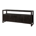 Mangohouten Dressoir Britt 180 cm met 4 deuren Zwart