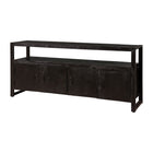 Mangohouten Dressoir Britt 180 cm met 4 deuren Zwart