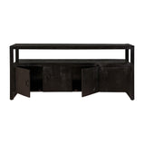 Mangohouten Dressoir Kensi 180 cm 4 deuren Zwart