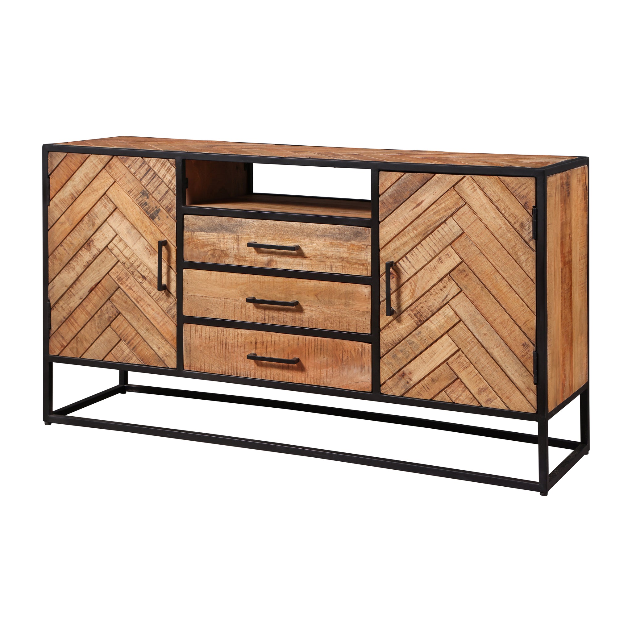 dressoir van mangohout met visgraat 145 breed