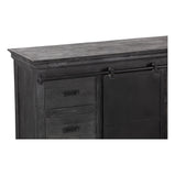 Mangohouten Dressoir Milan 200 cm Zwart