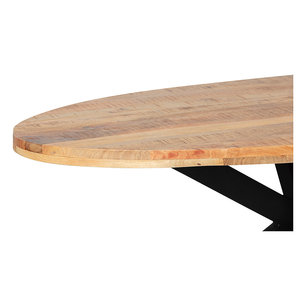 ovale eettafel van mangohout 300x130