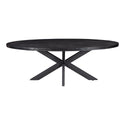 Mangohouten Eettafel Ovaal Oscar 210x100 cm Zwart (5cm)