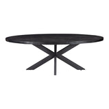 Mangohouten Eettafel Ovaal Oscar 240x110 cm Zwart (5cm)