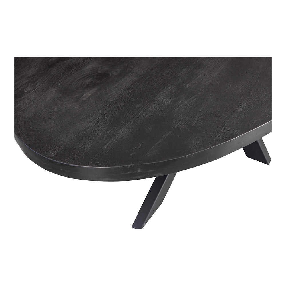 grote zwarte ovale eettafel van mangohout van mangohout 300 cm