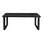 zwarte eettafel met rechthoekig blad van mangohout met u-poot 140 cm lang