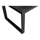 zwarte eettafel met rechthoekig blad van mangohout met u-poot 180 cm lang