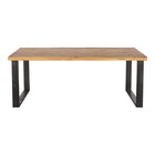 rechthoekige eettafel van mangohout met u-poot 160 cm lang