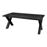 Mangohouten Eettafel Rechthoek Cedric 260x100 cm (6cm) Zwart