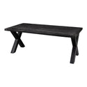 Mangohouten Eettafel Rechthoek Cedric 220x100 cm Zwart (6cm)