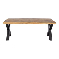 lange eettafel rechthoekig met x-poot van mangohout 280 cm lang