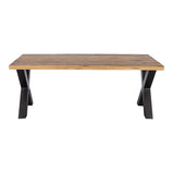 eettafel rechthoekig van mangohout met x-poot 240 cm lang