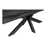 Mangohouten Eettafel Rechthoek Donald 140x90 cm Zwart (6cm)
