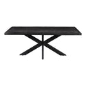 Mangohouten Eettafel Rechthoek Donald 220x100 cm Zwart (6cm)