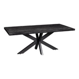 Mangohouten Eettafel Rechthoek Donald 140x90 cm Zwart (6cm)