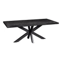 Mangohouten Eettafel Rechthoek Donald 220x100 cm Zwart (6cm)