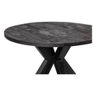 zwarte ronde eettafel van mangohout 150 cm