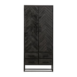 Mangohouten Kast Kjeld 80 cm Zwart