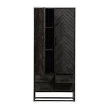 Mangohouten Kast Kjeld 80 cm Zwart