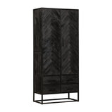 Mangohouten Kast Kjeld 80 cm Zwart