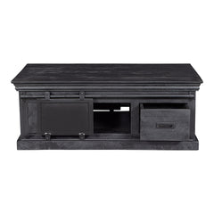 zwarte salontafel met lades van mangohout 120 cm breed