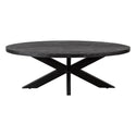 Mangohouten Salontafel Ovaal Oscar Zwart