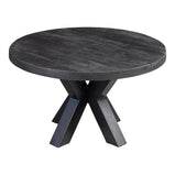 Mangohouten Salontafel Tara Rond 70 cm Zwart