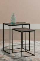 Mangohouten Salontafels Carlin set van 2