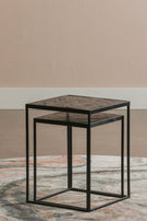 Mangohouten Salontafels Carlin set van 2