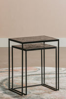 Mangohouten Salontafels Carlin set van 2