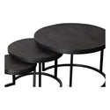 Mangohouten Salontafels Ula Set van 3 Zwart