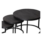 Mangohouten Salontafels Ula Set van 3 Zwart