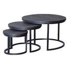 Mangohouten Salontafels Ula Set van 3 Zwart
