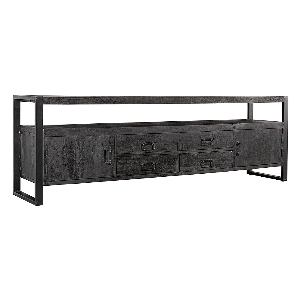 Mangohouten TV Meubel Britt 220 cm Zwart