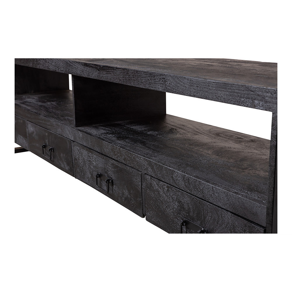 Mangohouten TV Meubel Kensi 220 cm Zwart