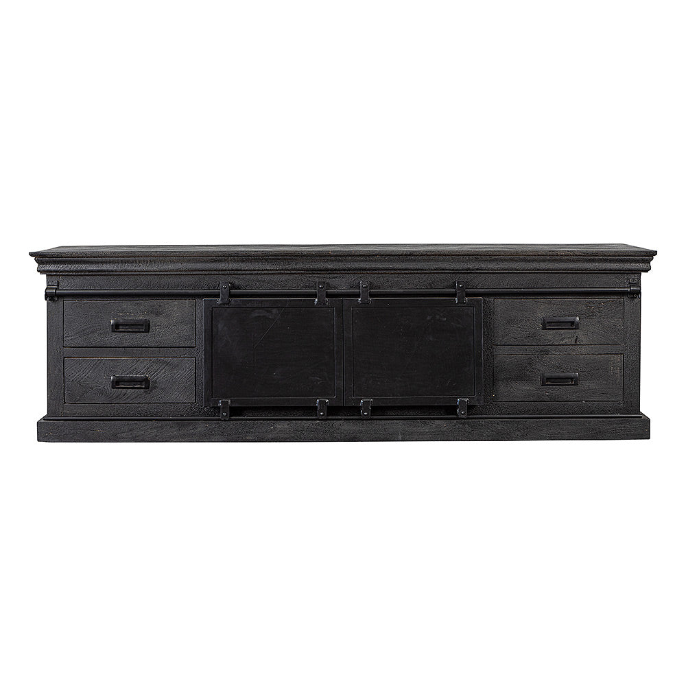 Mangohouten TV Meubel Milan 240 cm Zwart